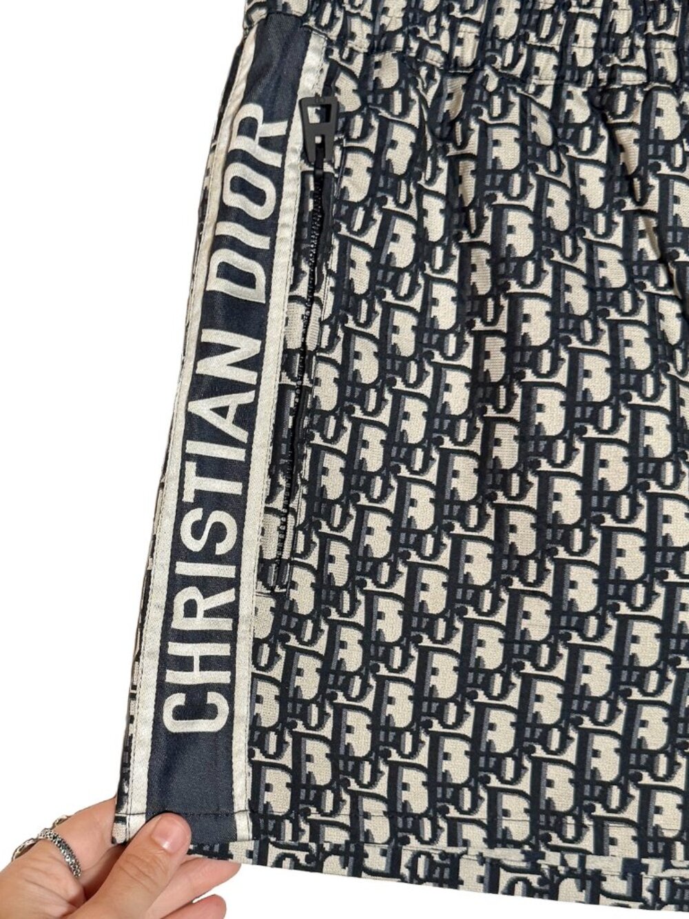 Dior Blue Oblique Jacquard Taffeta Technical Mini Shorts - Picture 4 of 10